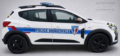 Kit S&eacute;rigraphie Police Municipale Complet + AV AR Jaune/Bleu