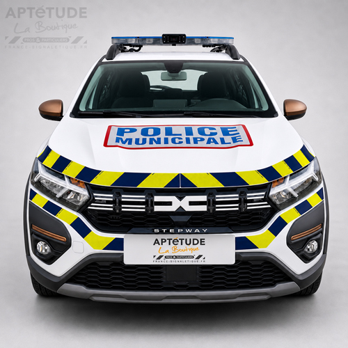 Kit S&eacute;rigraphie Police Municipale Complet AV AR jaune/bleu