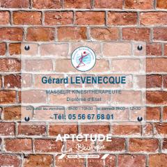 Plaque professionnelle Masseur-Kin&eacute;sith&eacute;rapeute - Plexi