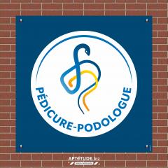 Plaque insigne Pédicure-Podologue - Fond bleu
