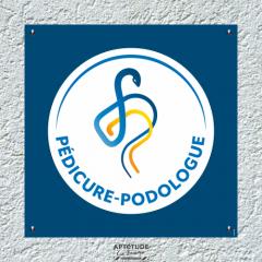 Plaque P&eacute;dicure-Podologue - Fond bleu