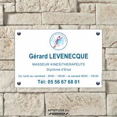 Plaque professionnelle Masseur-Kinésithérapeute - Aluminium