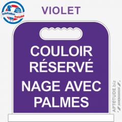 Panneau de piscine "Couloir réservé Nage avec palmes"