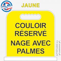 Panneau de piscine "Couloir réservé Nage avec palmes"