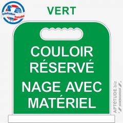 Panneau de piscine "Couloir réservé Nage avec matériel"