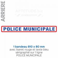 Sérigraphie Police Municipale - Bandeau Arrière - VL