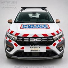 Kit S&eacute;rigraphie Police Municipale  avec balisage Blanc/Rouge