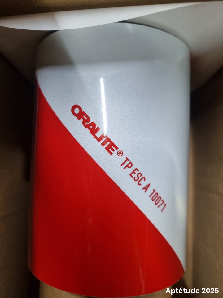 Kit de 2 rouleaux - Rouge/Blanc - Classe 1 (ORALITE)