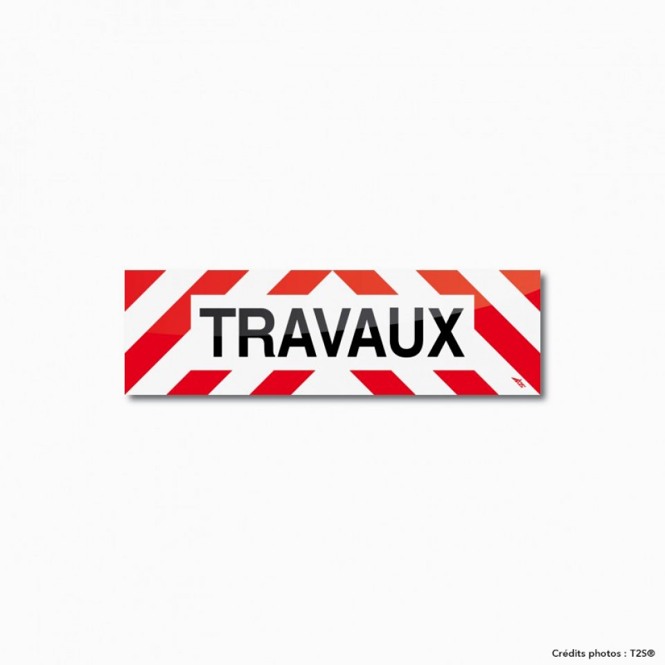 Bandeau rétroréfléchissant "TRAVAUX" - Classe 1 (ZEBRAFLEX)