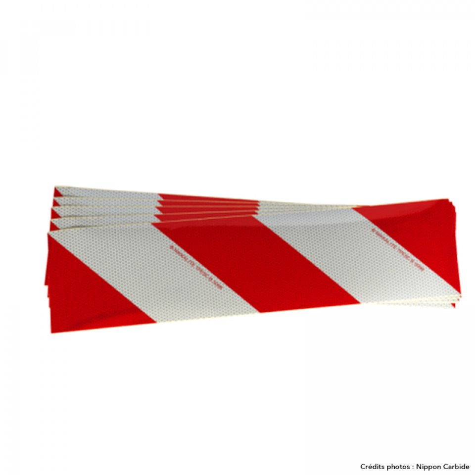 Sachet de bandes rétroréfléchissantes - Blanc/Rouge - Classe 1 (NIKKALITE)