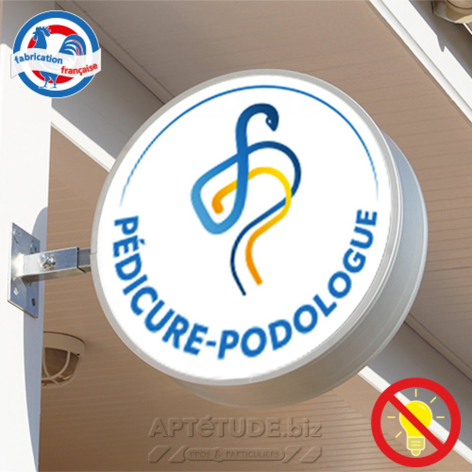 Enseigne P&eacute;dicure-Podologue - Double face (Apt�tude S.A.S.)