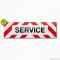 Bandeau de signalisation "SERVICE" - Rouge/Blanc - Classes A et B - Zebraflex® par T2S®