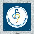 Plaque P&eacute;dicure-Podologue - Fond bleu