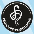 Autocollant insigne Pédicure-Podologue version Blanc sur Noir (ONPP)