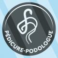 Autocollant insigne Pédicure-Podologue version Blanc sur Noir (ONPP)