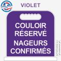 Panneau de piscine "Couloir réservé Nageurs confirmés"