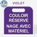Panneau de piscine "Couloir réservé Nage avec matériel"