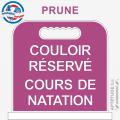 Panneau de piscine "Couloir réservé Cours de natation"