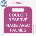 Panneau de piscine "Couloir réservé Nage avec palmes"