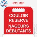 Panneau de piscine "Couloir réservé Nageurs débutants"