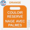 Panneau de piscine "Couloir réservé Nage avec palmes"