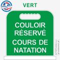 Panneau de piscine "Couloir réservé Cours de natation"