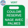 Panneau de piscine "Couloir réservé Nage avec palmes"