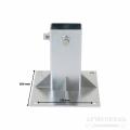 Fourreau à platine acier pour poteau de signalisation 80x40 mm