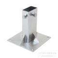Fourreau à platine acier pour poteau de signalisation 80x40 mm