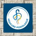 Plaque P&eacute;dicure-Podologue - Fond bleu